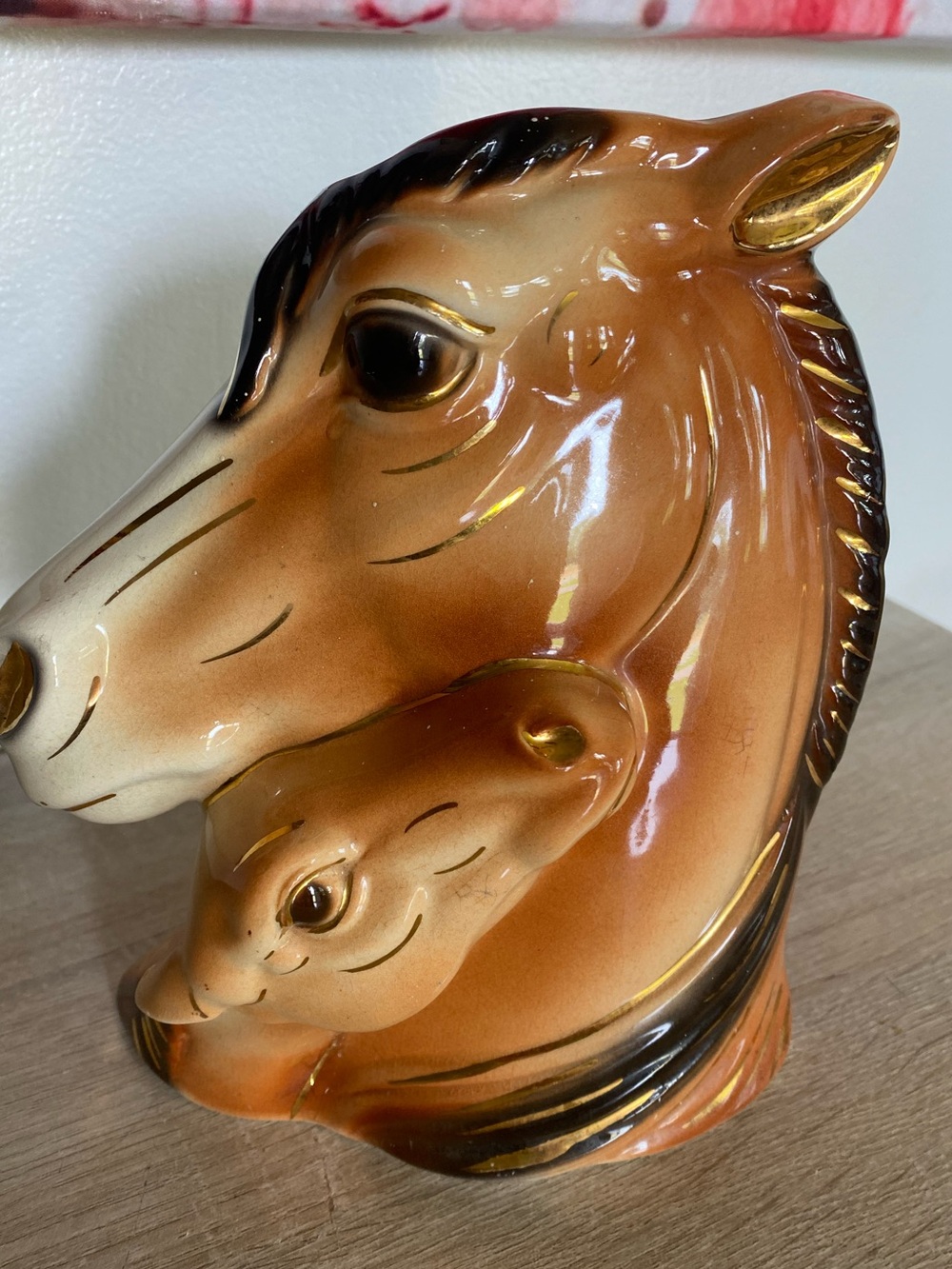 Vintage MCM Royal Copley Mare and Foal Ceramic Vase/Planter